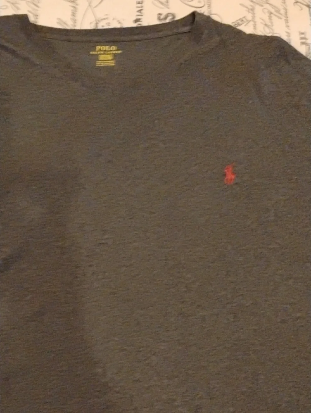 Polo by Ralph Lauren Charcoal Short Sleeve Crew Neck Tee with Red Pony